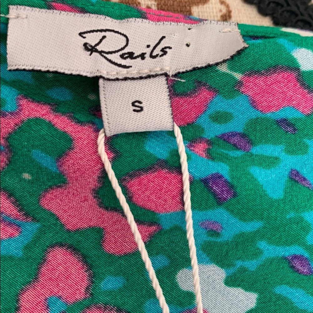💐NWT Rails Green Floral Midi Dress with Pink, Purple & White Accents, Sz S - Picture 12 of 13
